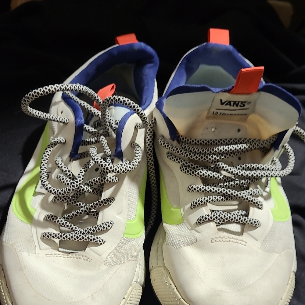 Vans Kids Sneakers - White and Neon Green